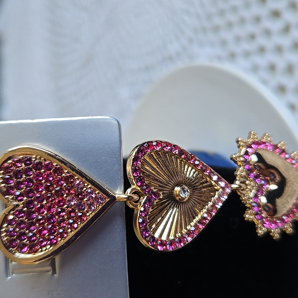 SUGARFIX BY BAUBLEBAR VALENTINE'S DAY TRIPLE HEART EARRINGS - Picture 7 of 9